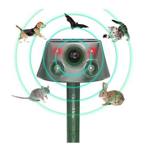 QueenMew Solar Ultrasonic Animal Repeller 360Â°