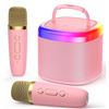 Image 1 : D17-T Karaoke Machine Pink With 2 Mics