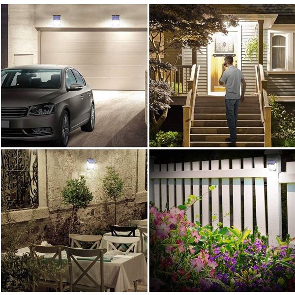 CLAONER 4 Solar Outdoor Motion Lights Set