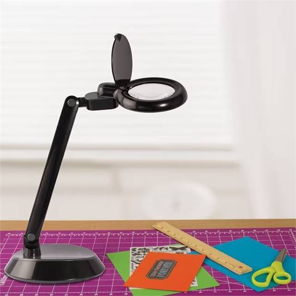 OttLite Space Saving Magnifier LED Desk Lamp