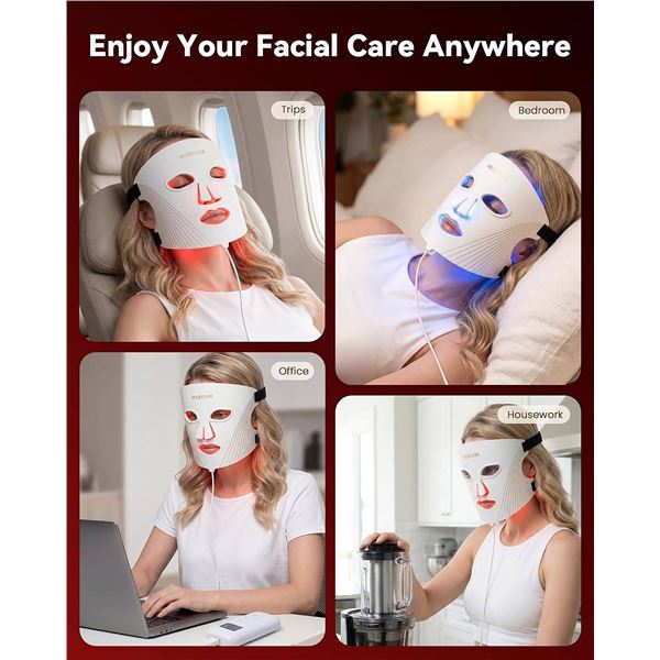 MICEYLIVE LED Light Therapy Mask, 7 Modes