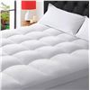 Image 1 : Queen Plush Mattress Topper White 60x80 Inch