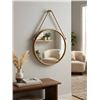Image 1 : 18 Inch Round Wall Mirror With Rope Hanger