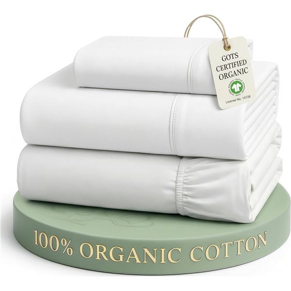 Lane Linen 3-Piece Organic Cotton Twin Sheet Set