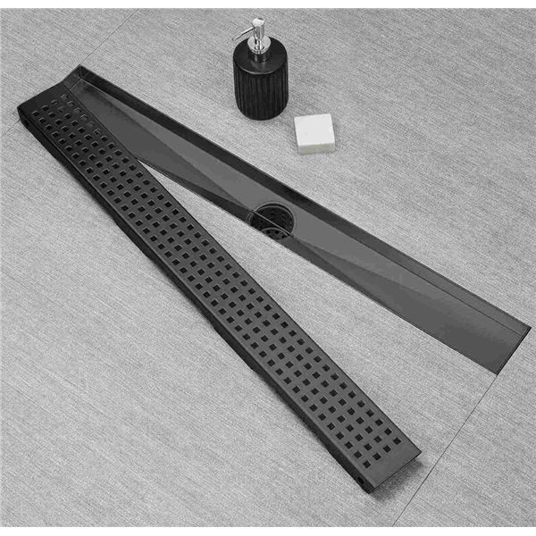 JECONNY 35in Linear Shower Drain Matte Black