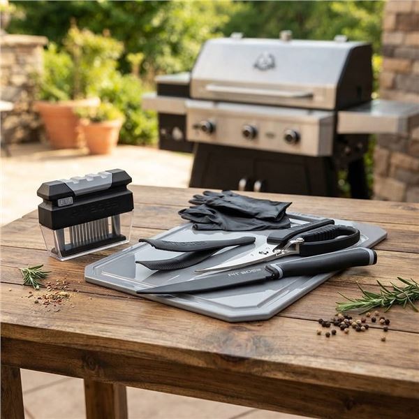 Pit Boss Food Prep Kit Knife Shears Gloves Board