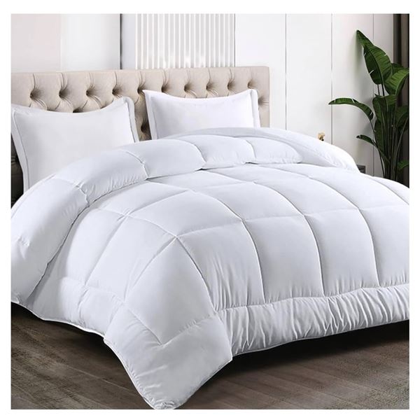 Bare Home Queen Comforter Set 3 PC White