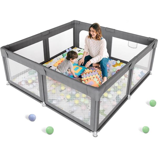 Baby Playpen Fabric Inside Grey 59x59in