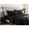 Image 1 : Comfy BambooWorld King 4-Piece Black Sheet Set