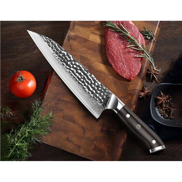 Haugo Ronin Damascus Chef Knife 8 Inch
