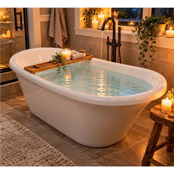 Kingston Aqua Eden Bathtub 60x30x24 Inch White