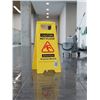 Image 1 : Bilingual Caution Wet Floor Signs 2 Pack