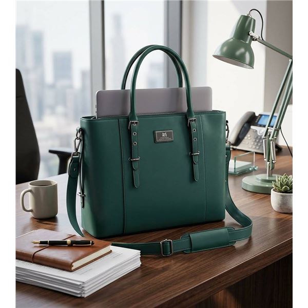 Mosiso PU Leather Laptop Tote Bag 17.3 Inch