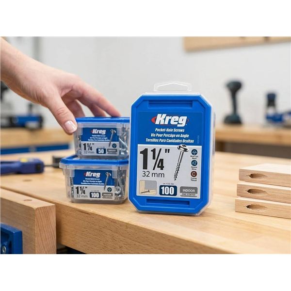 Kreg 1 1/4" Pocket-Hole Screws, 500ct, Zinc
