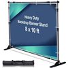 Image 1 : AkTop 10 x 8 ft Heavy Duty Backdrop Banner Stand Kit