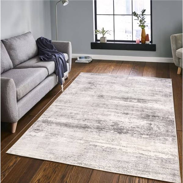 LARE Super Soft Area Rug Grey Machine Washable
