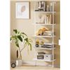 Image 1 : Aboxoo 5-Tier White Ladder Shelf Wood HM2618