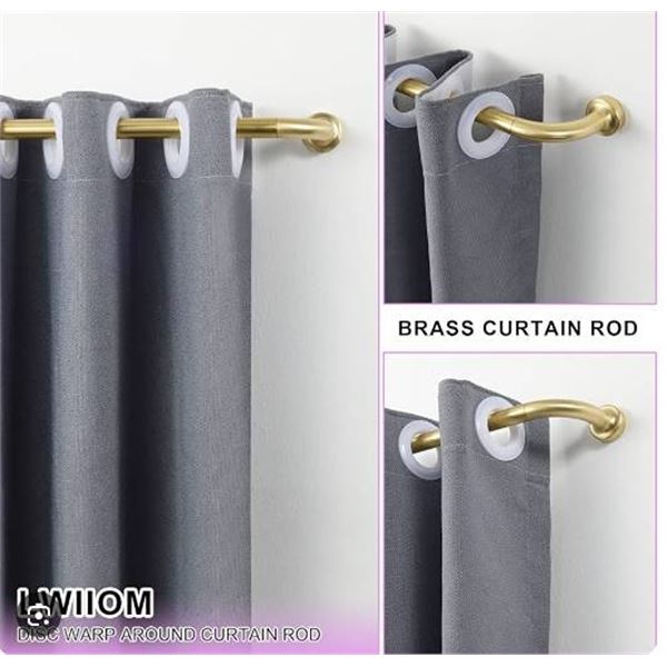 Lwiion Brass Disc Curtain Rod Wrap Around