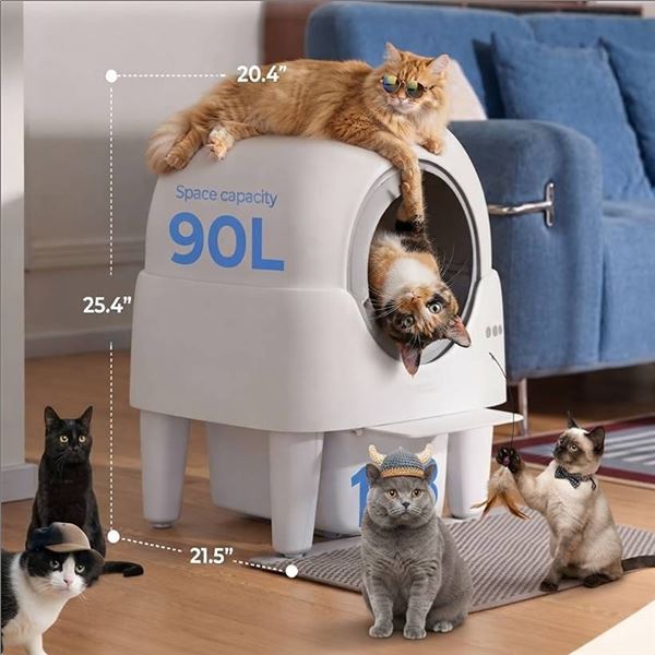 Kveode Self Cleaning Litter Box White New