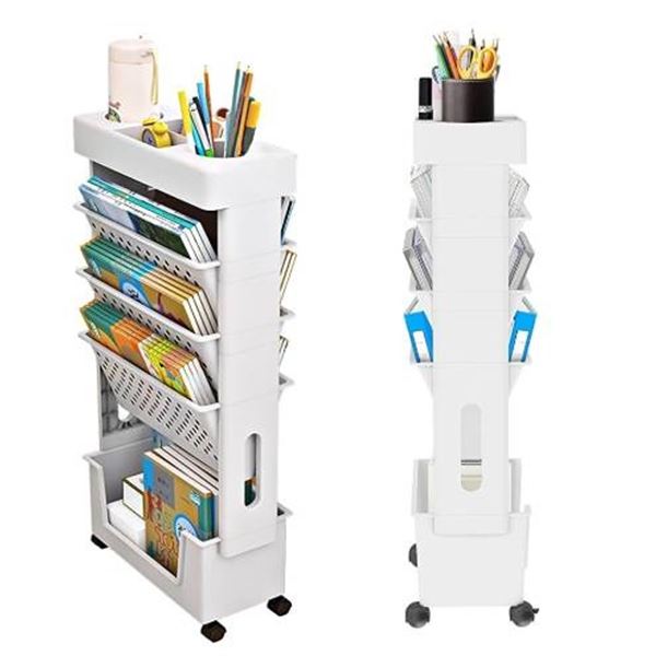 NOAM Mobile Bookshelf with Wheels, New