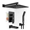 Image 1 : SR Sun Rise Matte Black Rain Shower System