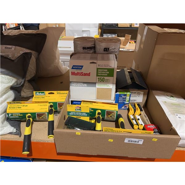 Norton Sandpaper, Richard Tools, Trays, Brushes Lot