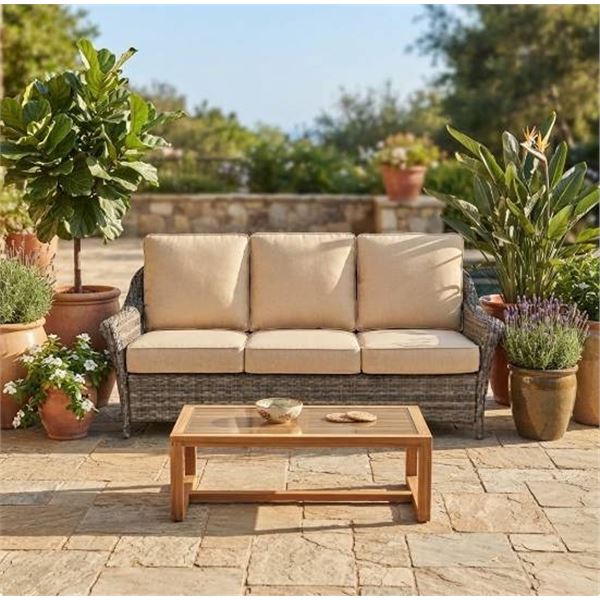 Chasewood Sofa Biscuit Tan, Boxed, Home Depot