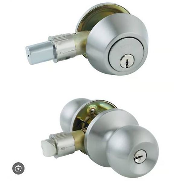 RONA Bolae Deadbolt Knob Set Stainless Steel