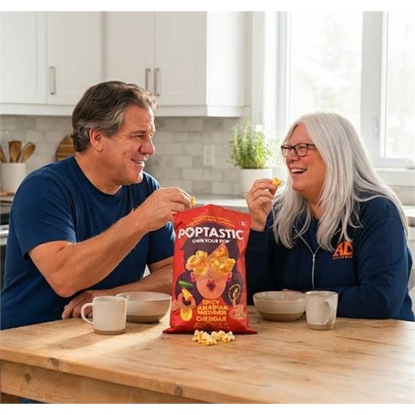 Poptastic Spicy Canadian Cheddar Popcorn 7x130g