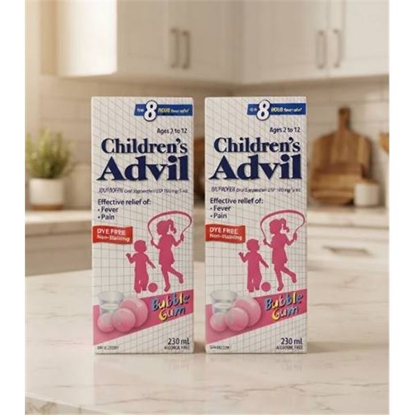 Children's Advil Bubble Gum Lot of 2, 230mL