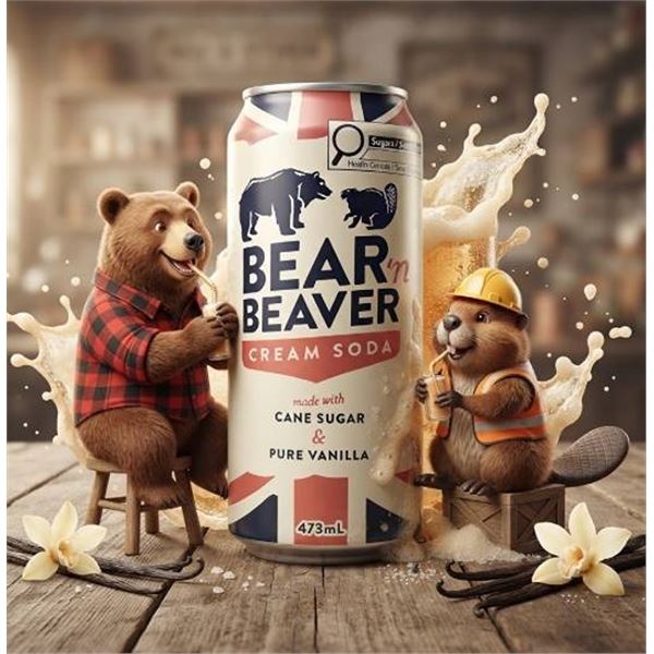 Bear 'n Beaver Cream Soda 12x473mL Cans