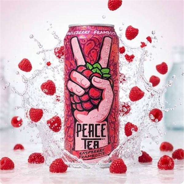 Peace Tea Raspberry 695ml, Pack of 12 Cans