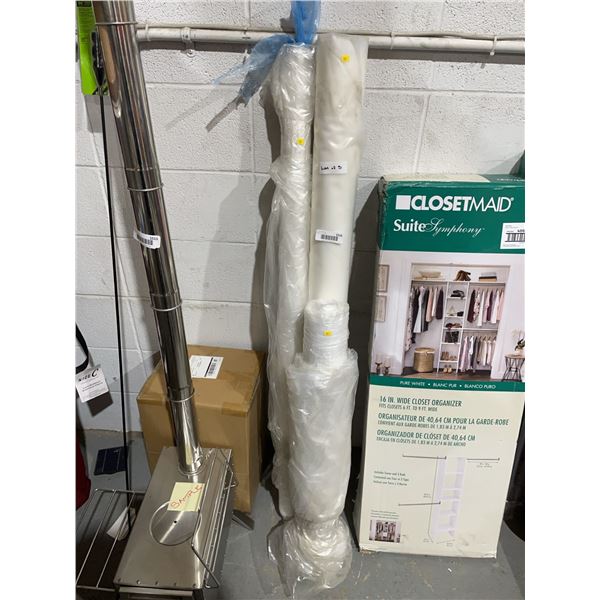 assorted rolls of plastic sheeting