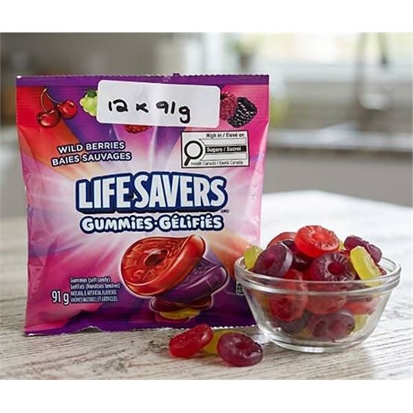 12 Bags Life Savers Wild Berries Gummies 91g
