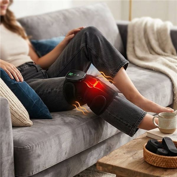 Heated Vibration Knee Massager, Black