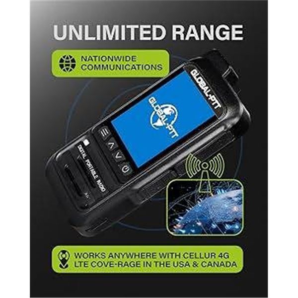 GLOBAL-PTT 2-Pack Walkie-Talkie Radios