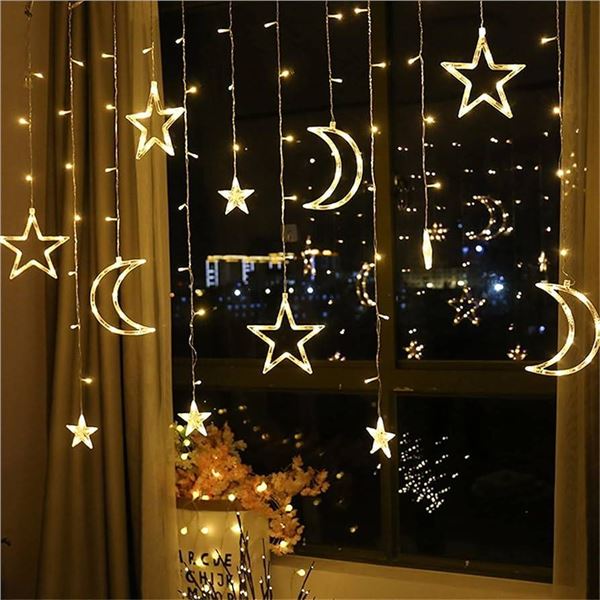 LED Fairy Lights Moon Star Window Lights Set