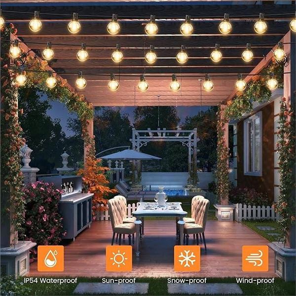 Torkase 120FT LED Solar String Lights Outdoor