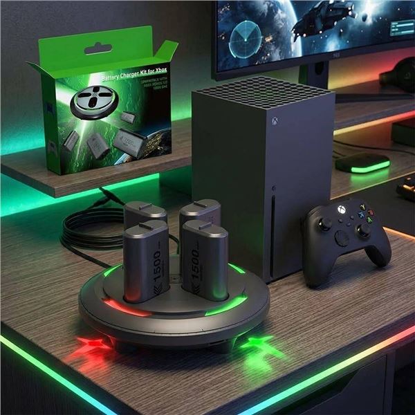 Xbox Controller Charger with 4x 6240mWh Batteries