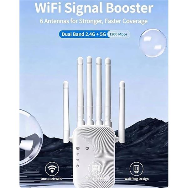 2 WiFi Range Extender Repeaters 1200Mbps