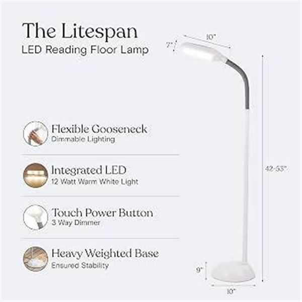 Brightech Litespan Slim Alpine White Lamp