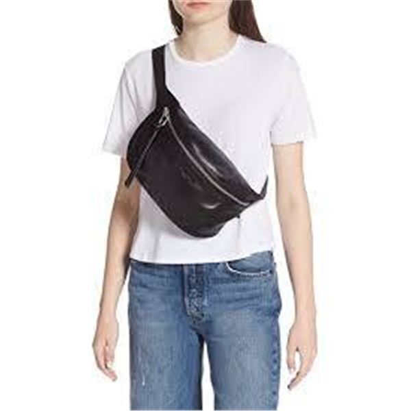 SIRIANO Black Genuine Leather Sling Bag