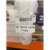 Image 4 : 6 Clear Plastic Bins With Lids