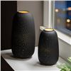 Image 1 : Evergreen LED Black Porcelain Lantern Set