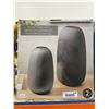 Image 2 : Evergreen LED Black Porcelain Lantern Set