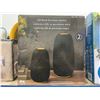 Image 4 : Evergreen LED Black Porcelain Lantern Set