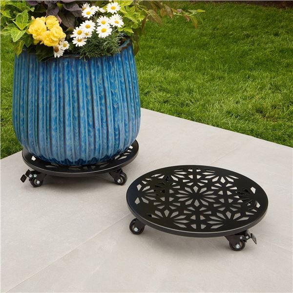 Inside Outside Garden 2pk Plant Caddy with Wheels