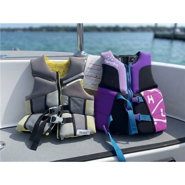 2 Youth Life Jackets, Hyperlite and Gray/Yellow