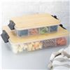 Image 1 : 2 Plastic Food Containers, Bamboo Lids