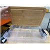 Image 4 : 2 Plastic Food Containers, Bamboo Lids